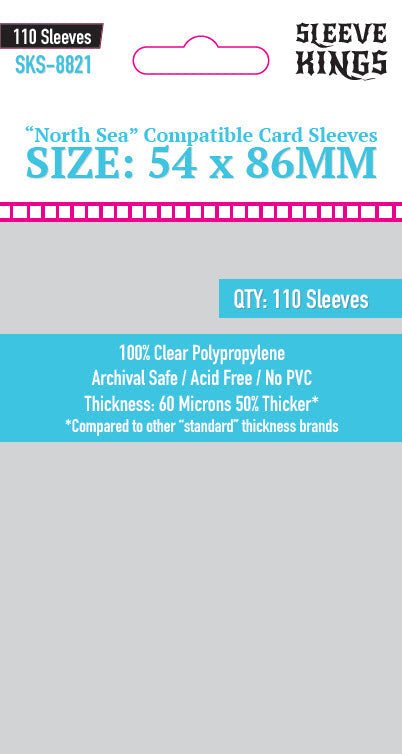 Sleeve Kings: 110 x North Sea Compatible Card Sleeves (54mm x 86mm) - Gathering Games