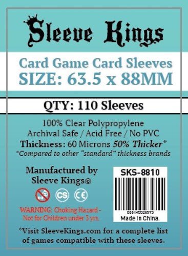 Sleeve Kings: 110 x Standard Card Sleeves (63.5mm x 88mm) - Gathering Games