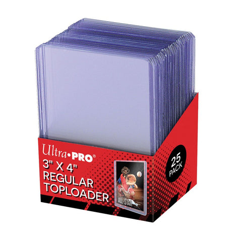 Ultra Pro: Clear Regular Toploaders (25ct) for Standard Size Cards 3 x 4 inch - Gathering Games