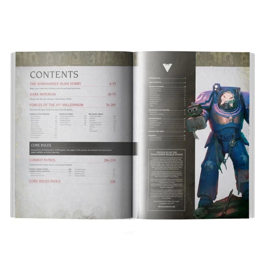 Warhammer 40K Core Book 9ª Edizione – Regolamento Base Copertina Rigida Games Workshop Inglese