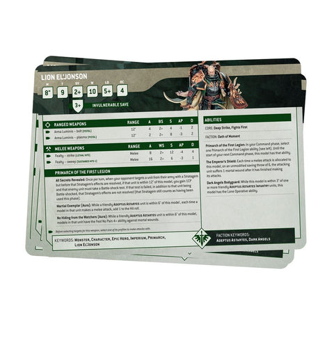 Warhammer 40K: Dark Angels - Datasheet Cards - Gathering Games