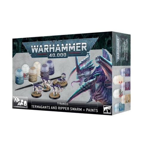 Warhammer 40K: Tyranids - Termagants and Ripper Swarm + Paints Set - Gathering Games