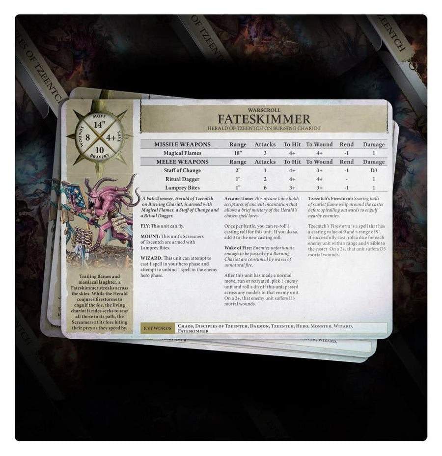 Warhammer Age Of Sigmar: Warscroll Cards: Disciples of Tzeentch - Gathering Games