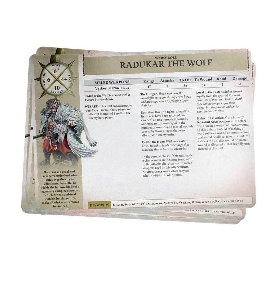 Warhammer Age Of Sigmar - Warscroll Cards: Soulblight Gravelords - Gathering Games